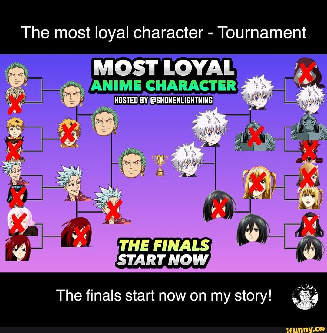 The Most Loyal Character Tournament Most Loyal 8 Anime Character Lg The Finals Start Now On My Story Jo