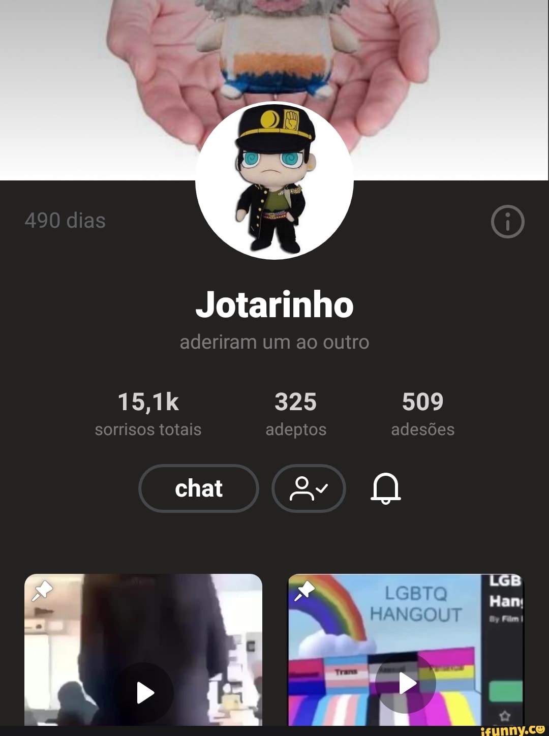 Jotarinio
aderiram um ao outro
325 509
sorrisos totais adeptos adesões
chat
