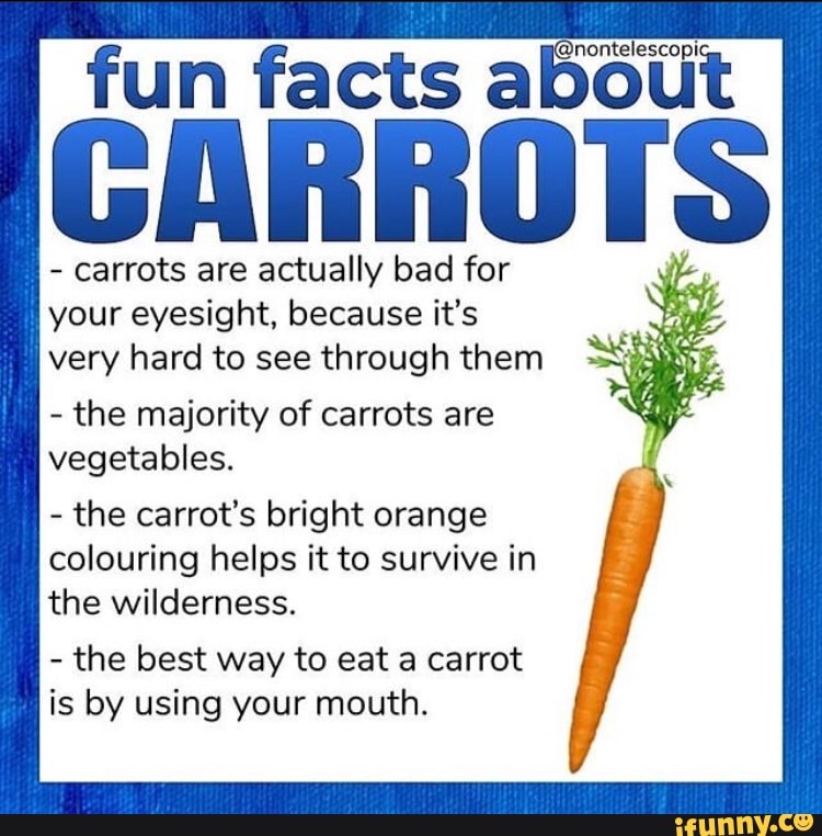 Fun facts about carrots are actually bad for your eyesight, because it