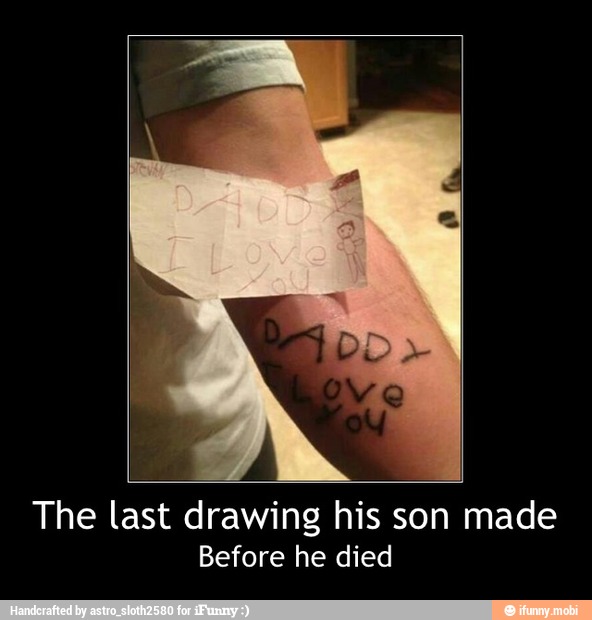 The last drawing his son made
Before he died - The last drawing his son made
Before he died