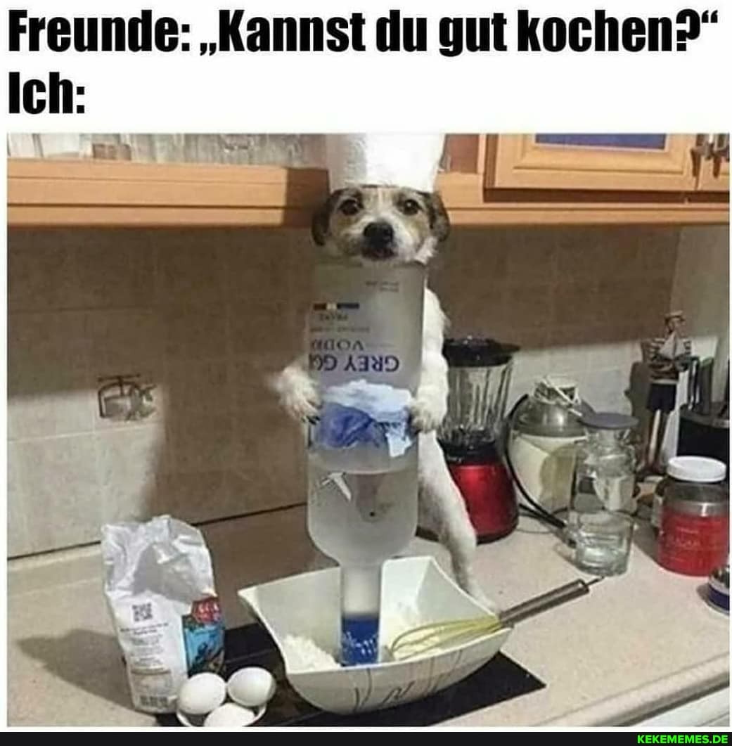 Freunde: "Kannst du gut kochen?"
Ich: