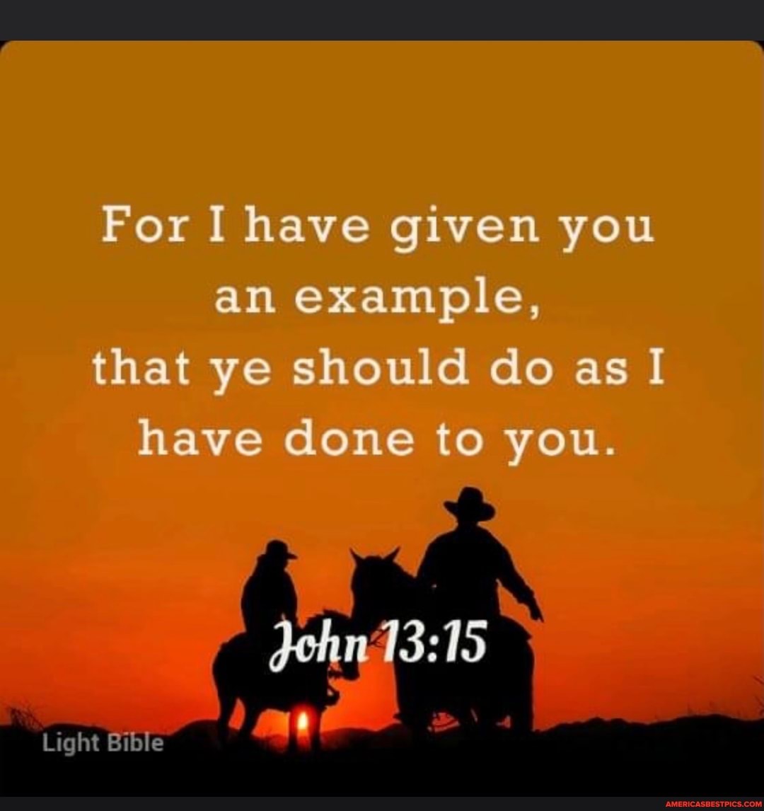 For I have given you an example, that ye should do as have done to you.
Light Bible