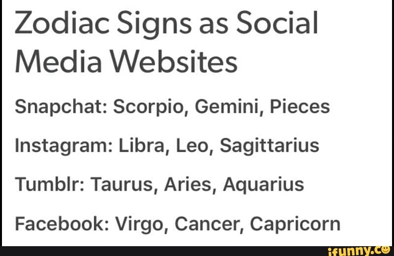 Signs snapchat zodiac Often asked: