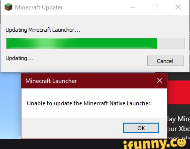 curse unable to update the minecraft native launcher