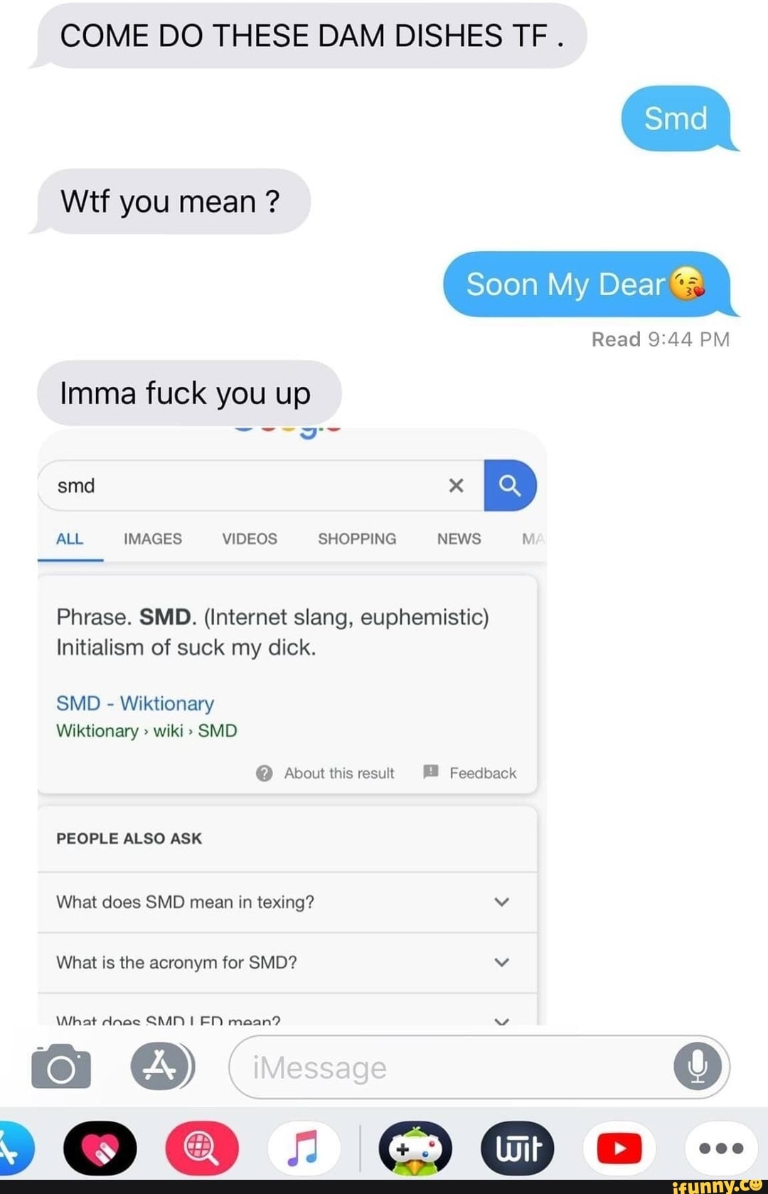 COME DO THESE DAM DISHES TF . Wtf you mean ? Soon My Dear Read PM Imma