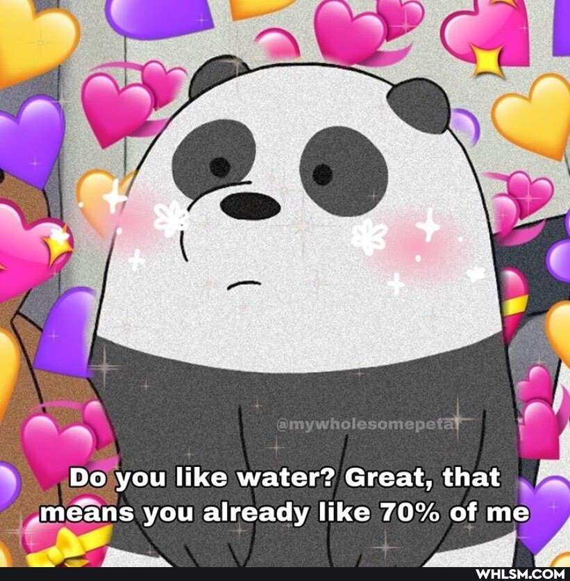 it
Do you like water? Great, that means you already like 70% of me
- I