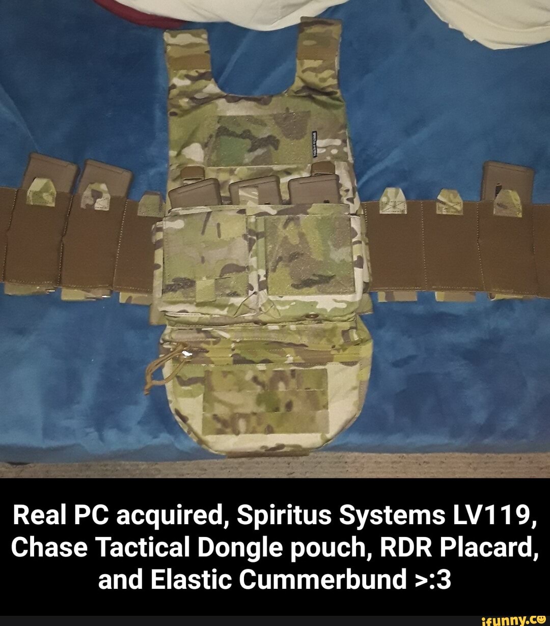 Real PC acquired, Spiritus Systems LV119,
Chase Tactical Dongle pouch, RDR Placard,
and Elastic Cummerbund >:3 - Real PC acquired, Spiritus Systems LV119, Chase Tactical Dongle pouch, RDR Placard, and Elastic Cummerbund >:3