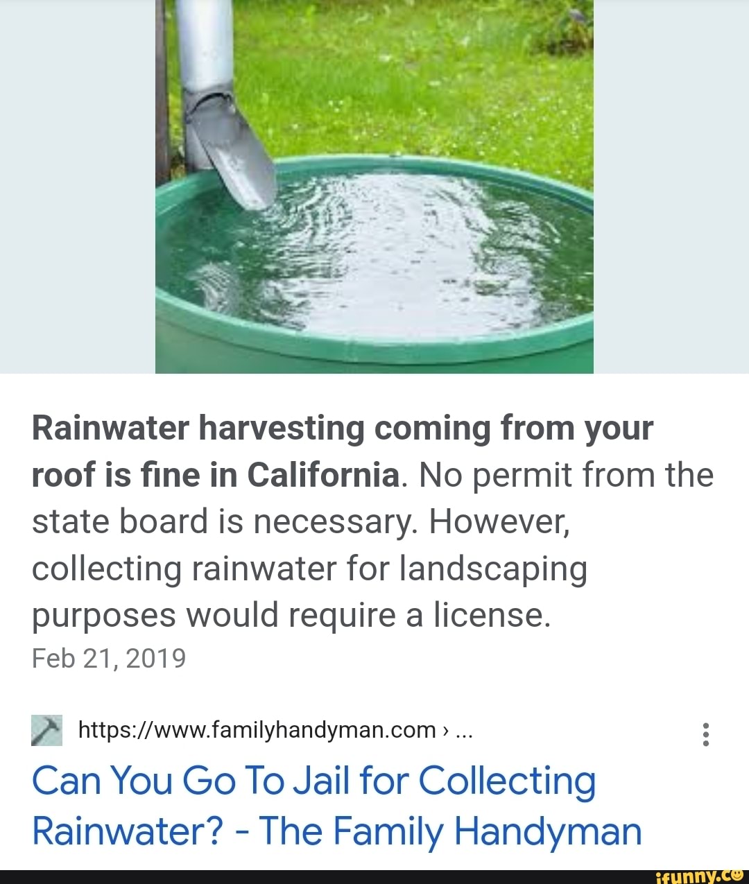 SS Rainwater harvesting coming from your roof is fine in California. No