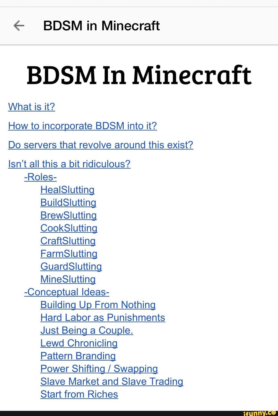 Minecraft bdsm