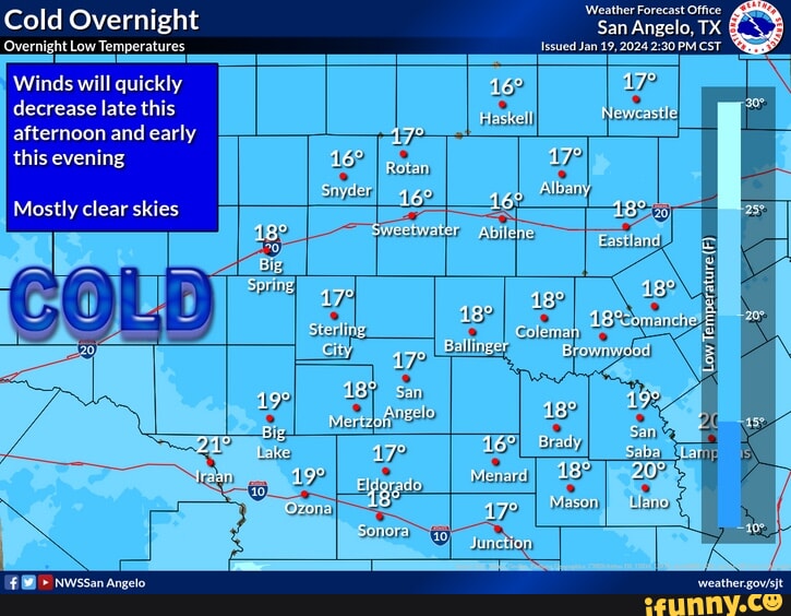 Cold Overnight Overnight Low Temperatures Issued Jan 19, 2024 PM CST 16