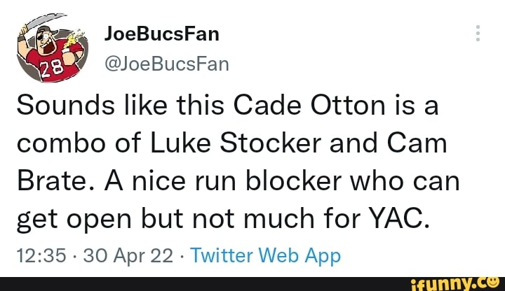 JoeBucsFan @JoeBucsFan Sounds Like This Cade Otton Is A Combo Of Luke ...