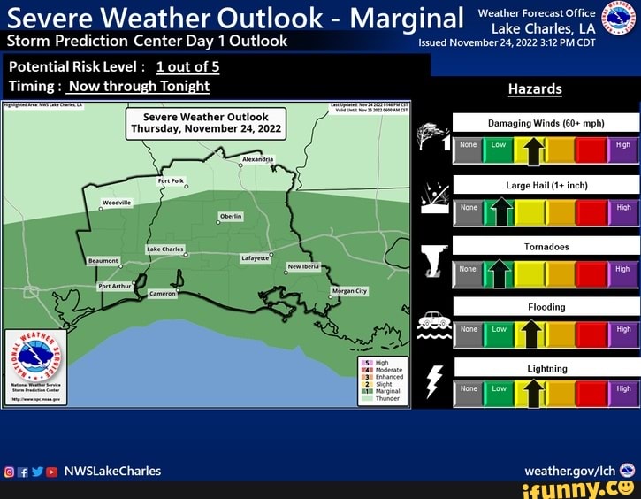 Severe Weather Outlook - Marginal Storm Prediction Center Day 1 Outlook ...