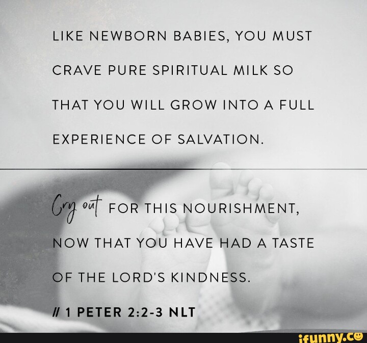 LIKE NEWBORN BABIES, YOU MUST CRAVE PURE SPIRITUAL MILK SO THAT YOU