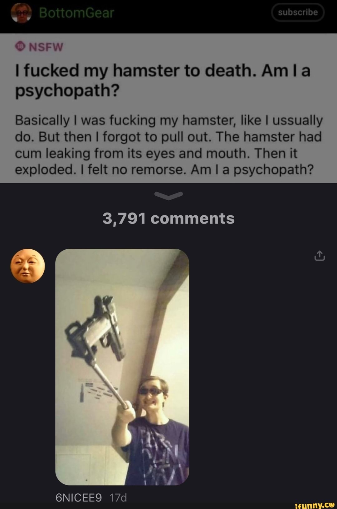 Nsfw I Fucked My Hamster To Death Am Psychopath Basically I Was Fucking My Hamster Like I 0424