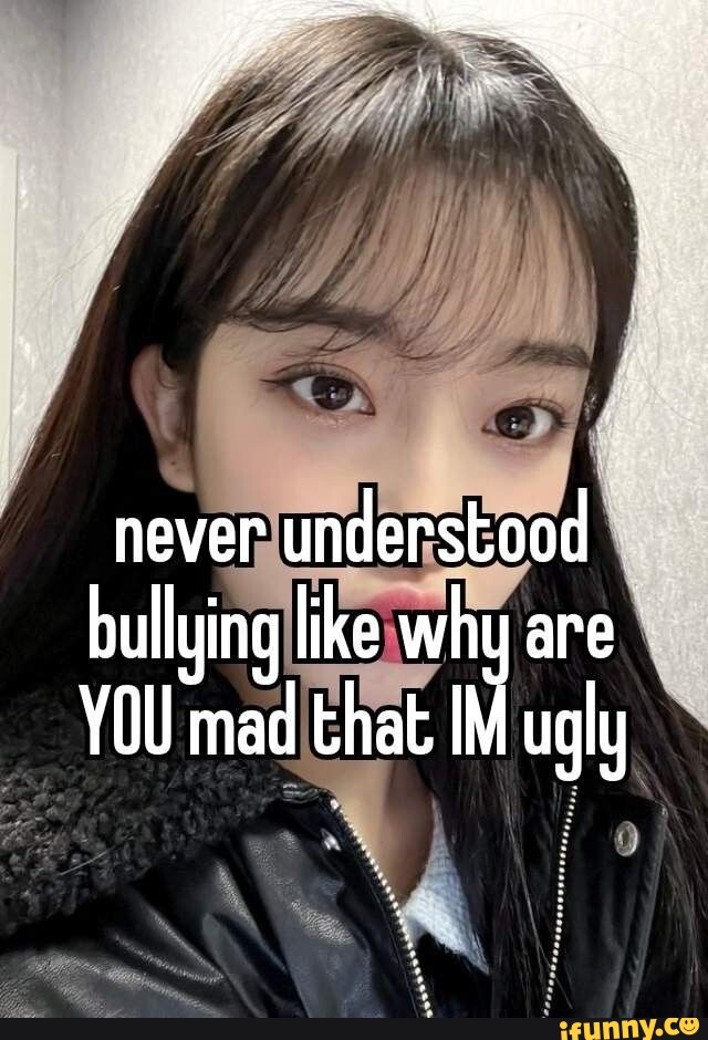 Never understood bullying like why are YOU mad that ugly - iFunny