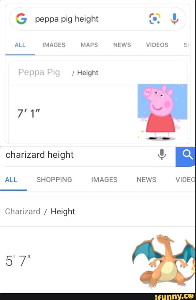 charizard height comparison