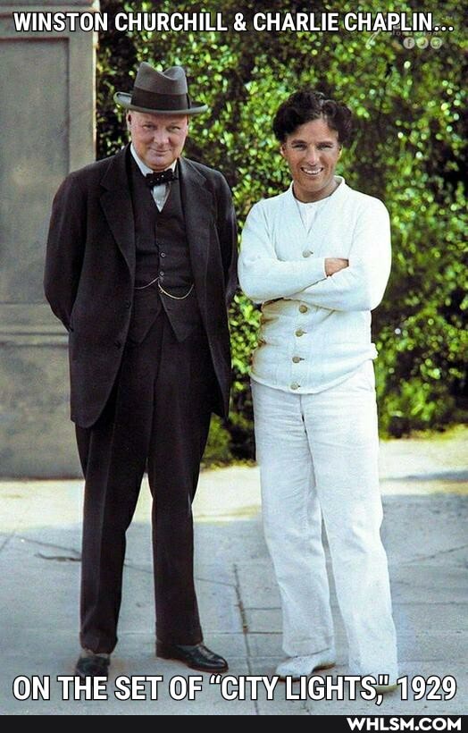 WINSTON CHURCHILL & CHARLIE CHAPLIN...
ON THE SET OF "CITY LIGHTS" 1929