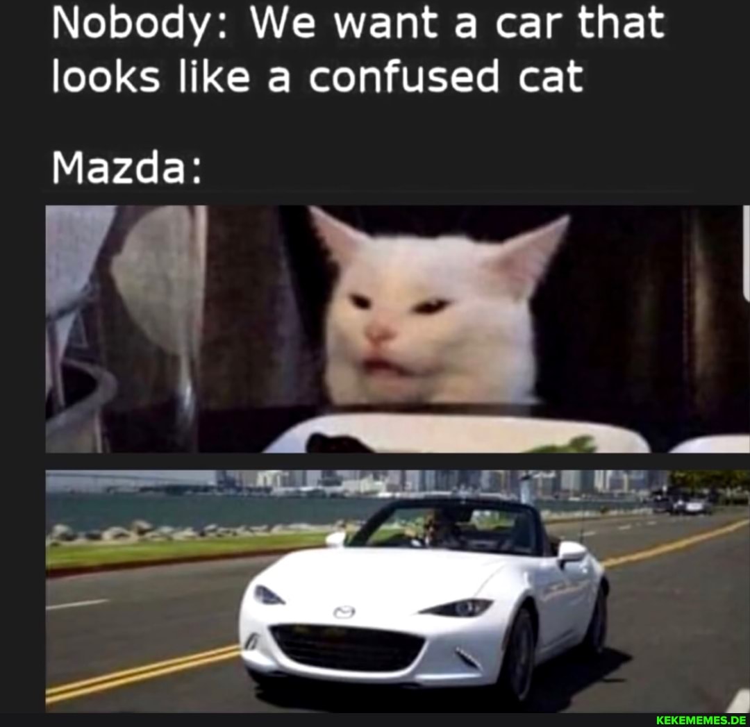 Nobody: We want a car that looks like a confused cat
Mazda: