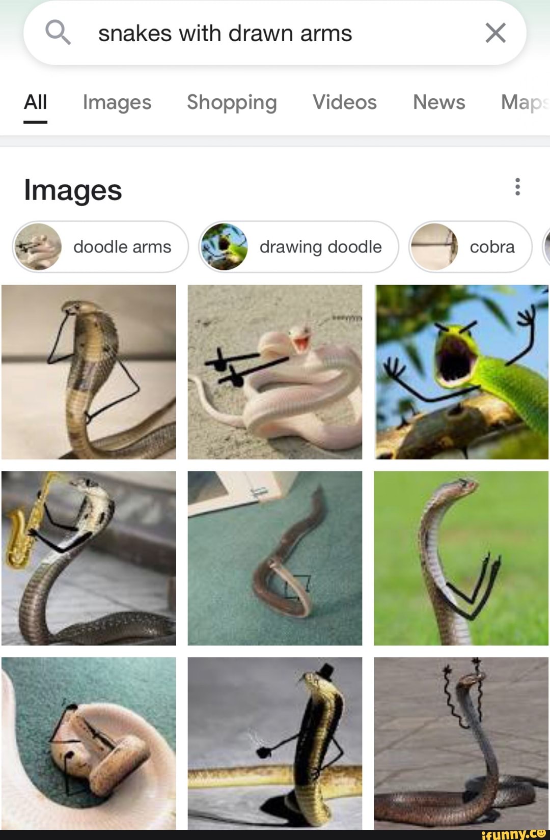 Drawing Doodle Arms On Snakes Is Hilarious