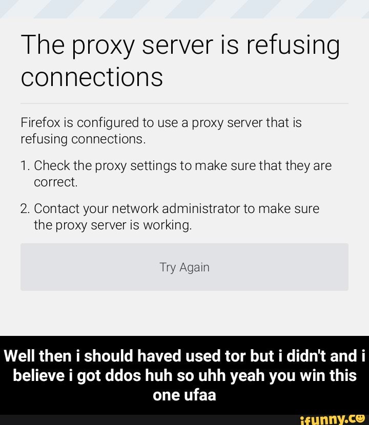 tor proxy server is refusing connections