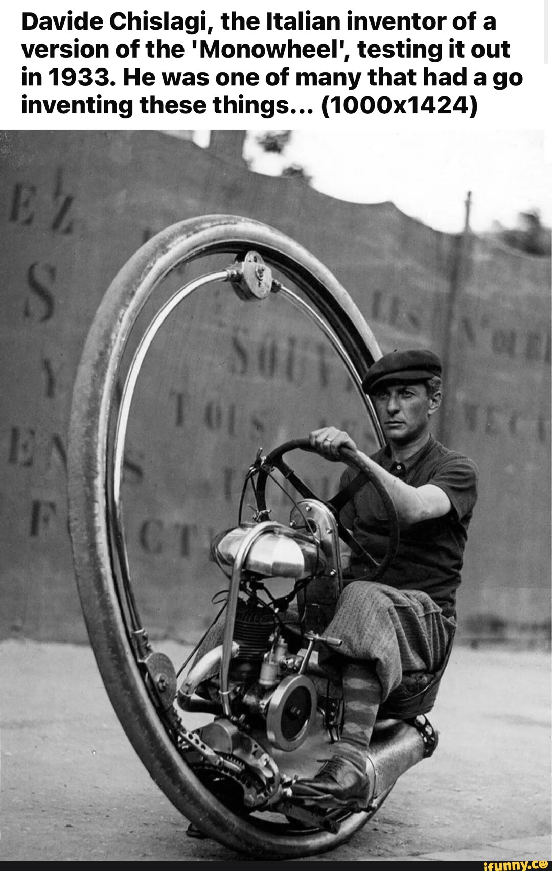 Italian Inventing Davide Chislagi, the Italian inventor of a version of the 'Monowheel ...
