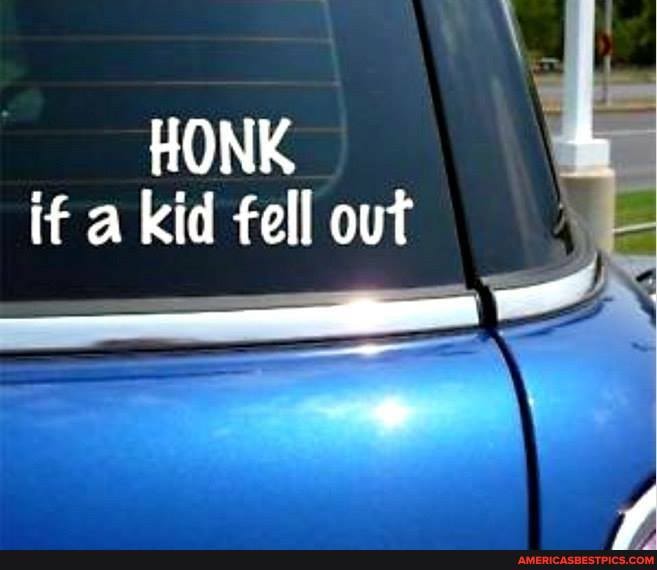 HONK if a kid fell out