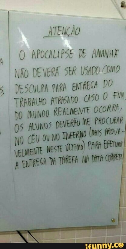 APOCALIPSE DE AMANHE
