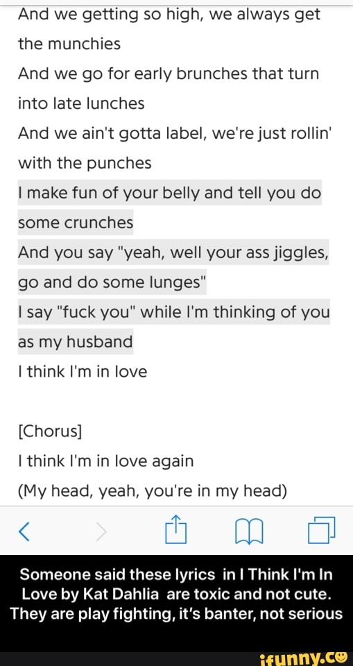 Someone Said These Lyrics In I Think I M In Love By Kat Dahlia Are