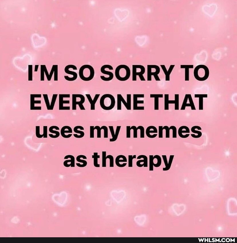 I'M SO SORRY TO EVERYONE THAT uses my memes as therapy