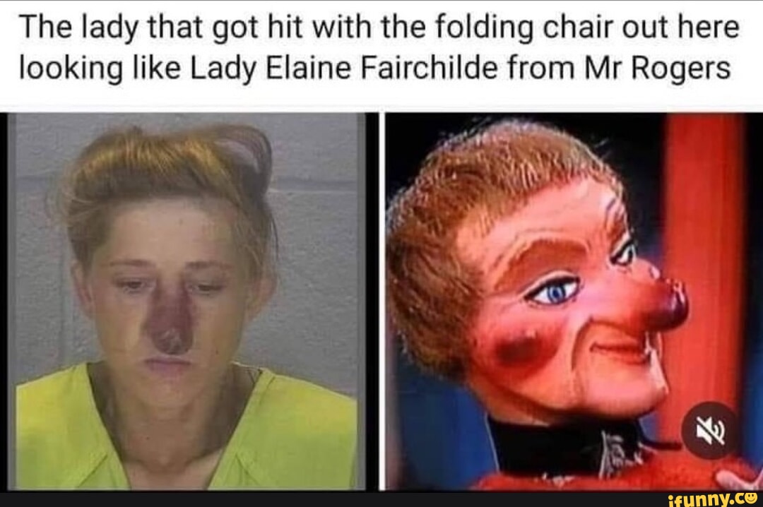 The lady that got hit with the folding chair out here looking like Lady ...