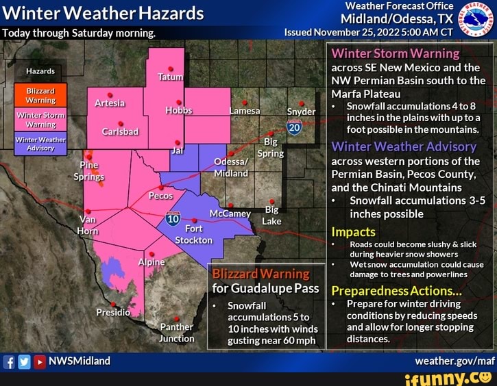 Winter Weather Hazards Today through Saturday morning. Hazards Blizzard
