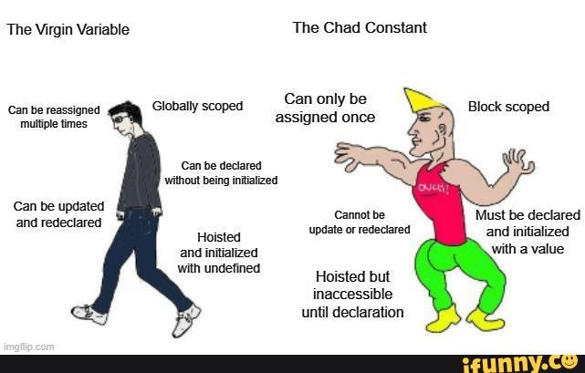 The Virgin Variable The Chad Constant Can only be Globally scoped ...