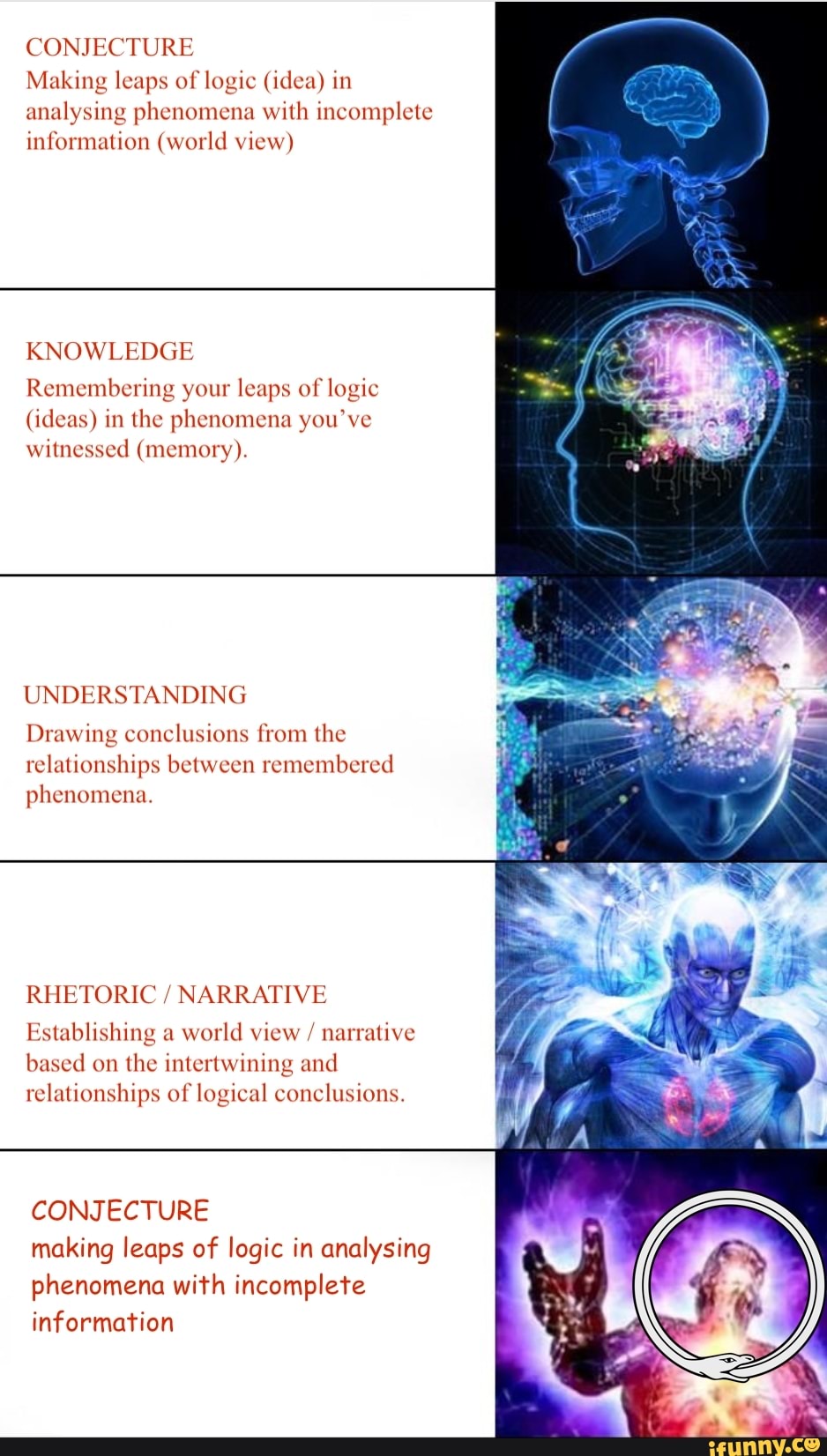 CONJECTURE Making leaps of logic (idea) in analysing phenomena with