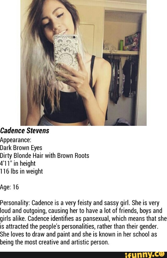 Cadence Stevens Appearance Dark Brown Eyes Dirty Blonde Hair With