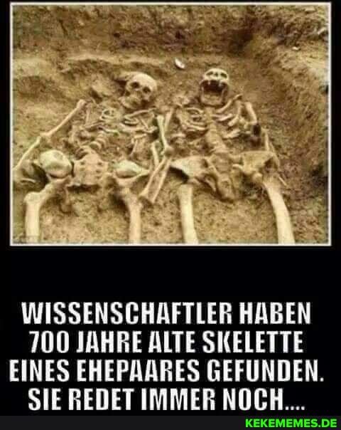 WISSENSCHAFTLER HABEN
700 JAHRE ALTE SKELETTE EINES EHEPAARES GEFUNDEN.