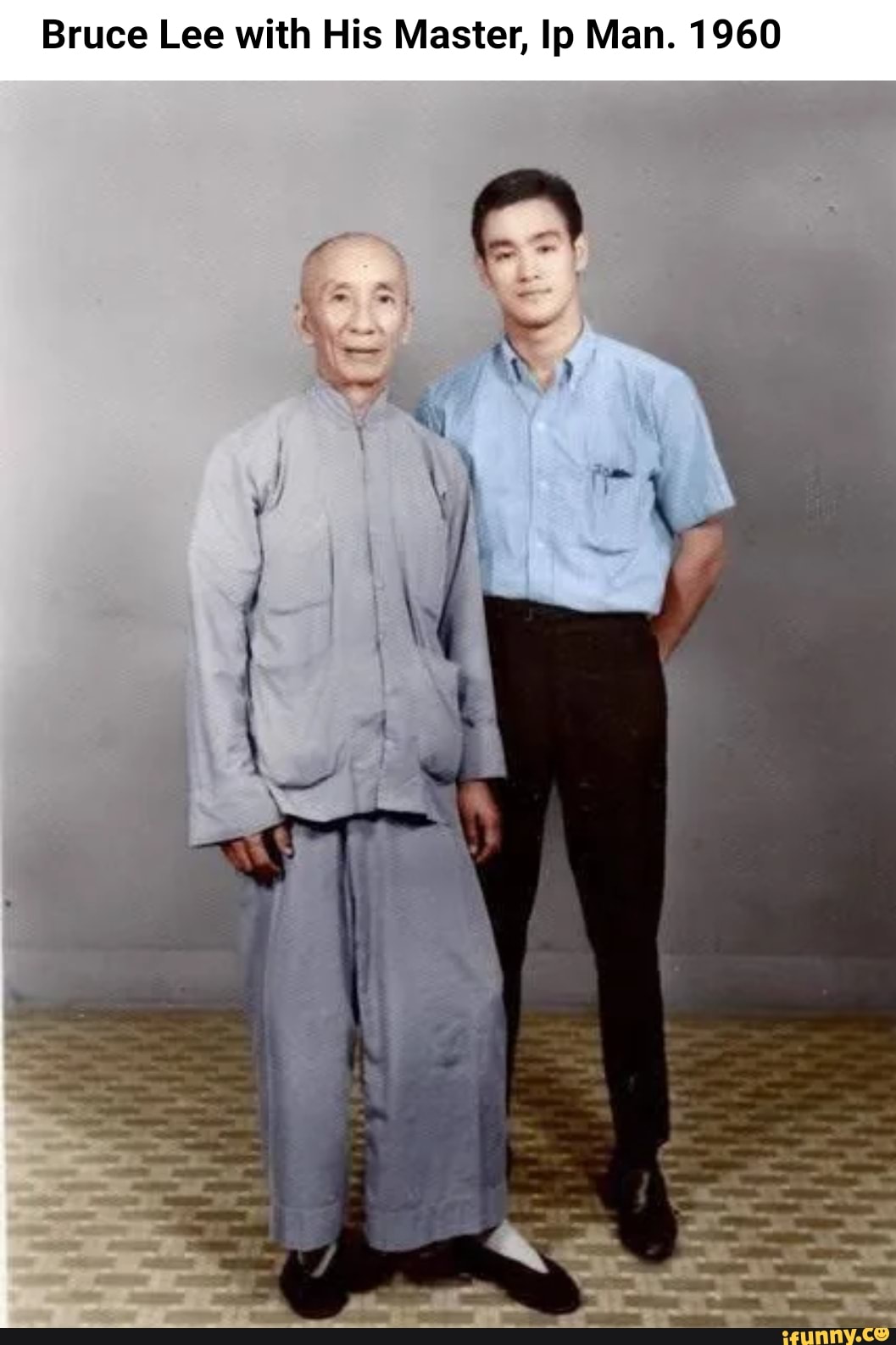 Bruce Lee with His Master, Ip Man. 1960