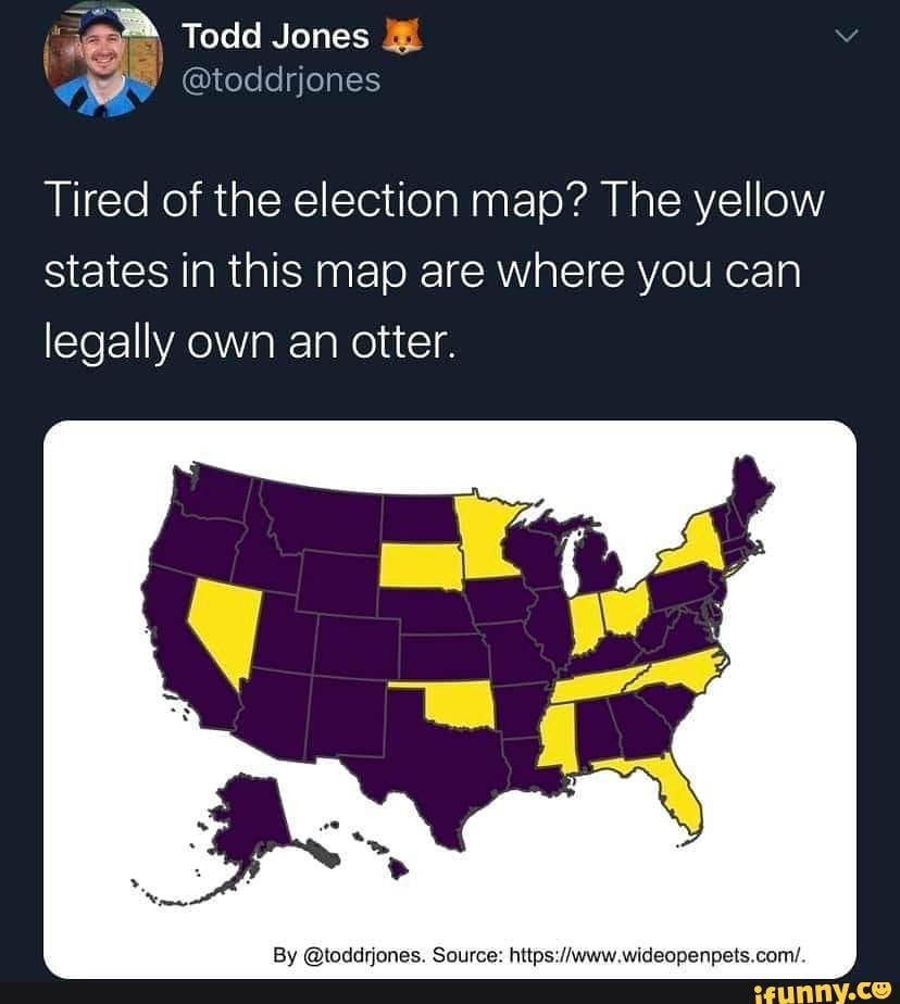 Ad Todd Jones & Tired of the election map? The yellow states in this