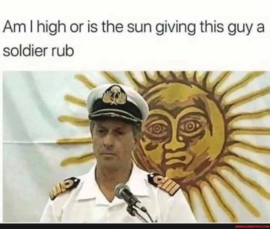 Am I high or is the sun giving this guy a soldier rub