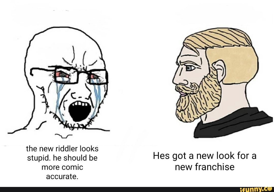 The new riddler looks stupid. he should be Hes got a new look for a ...
