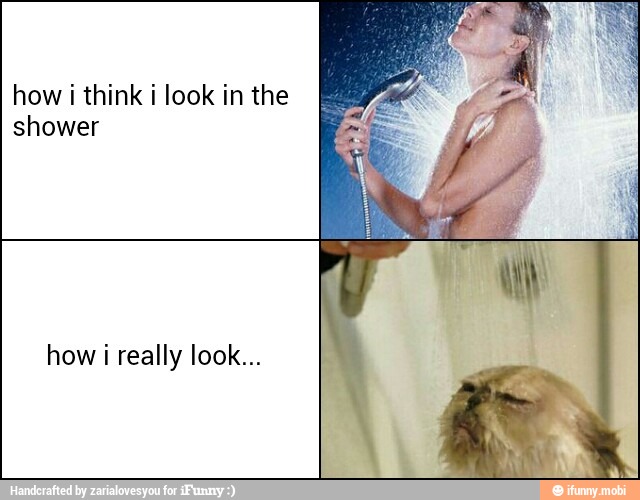 how i think i look in the
shower
how i really look...