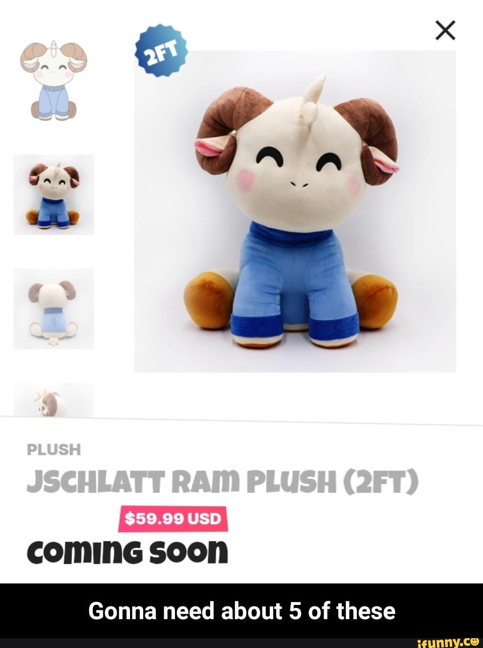 2ft jschlatt plush