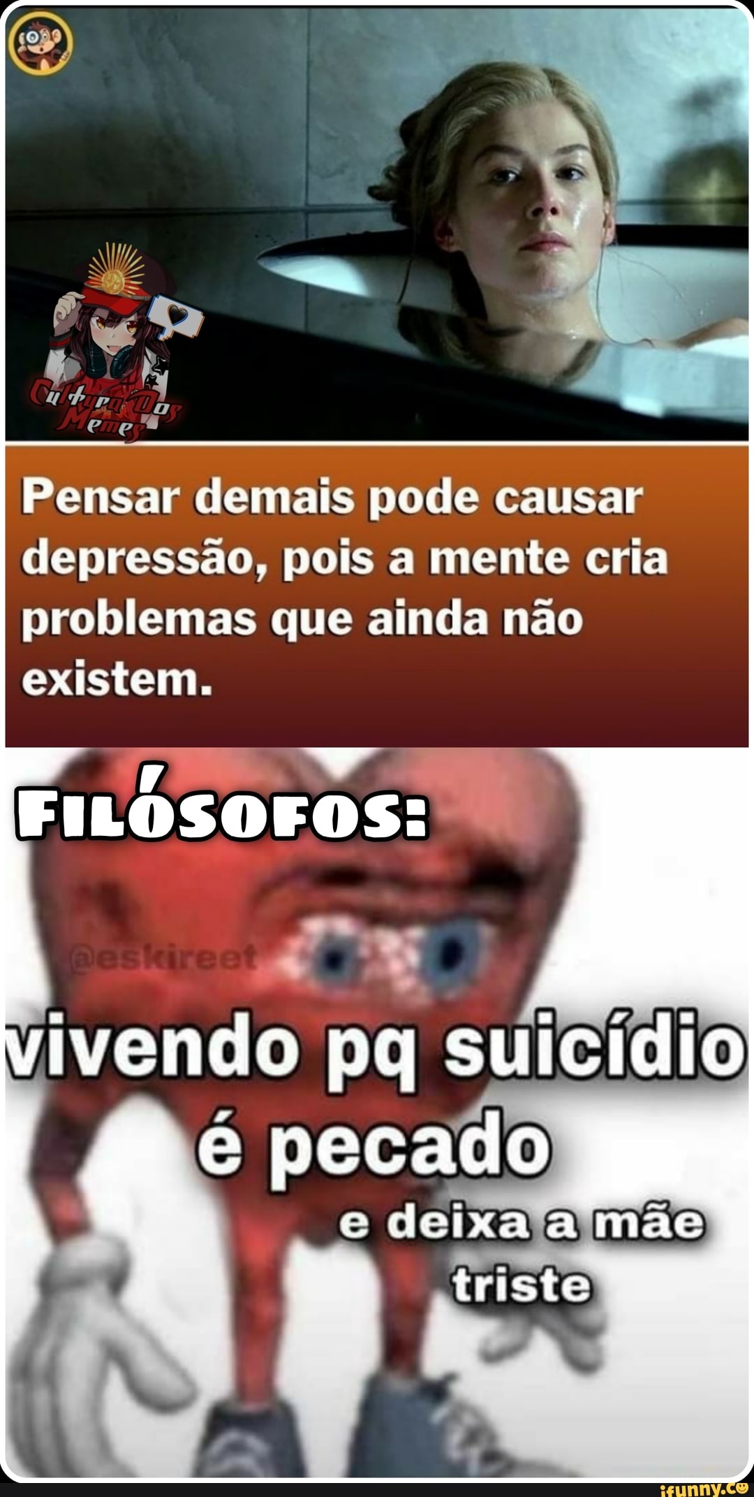 Pensar demais pode causar depressão, pois a mente cria problemas que ainda não existem.
FILOSOFOS:
vivendo pecado
e doixa mão
triste