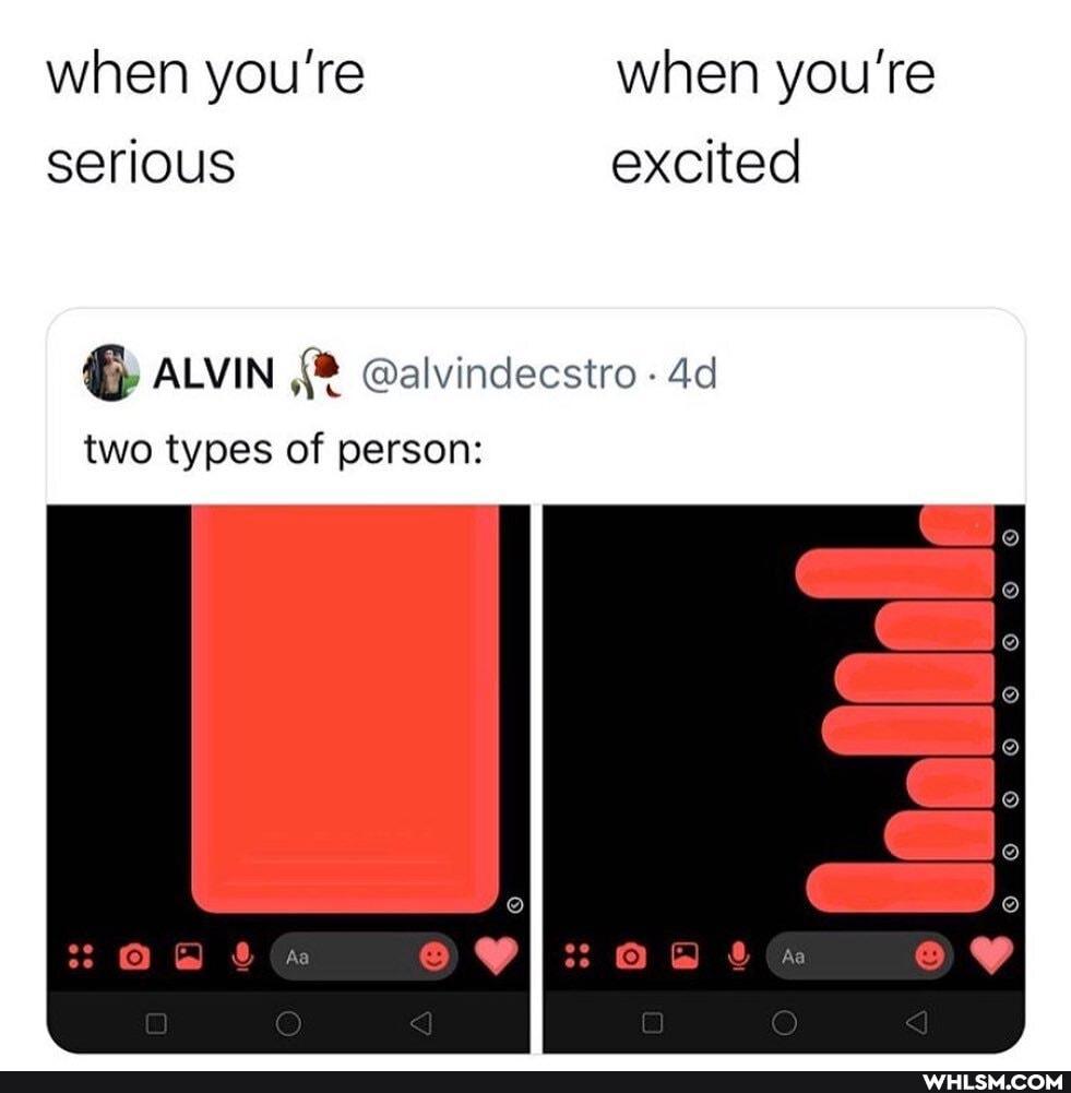 when you're when you're serious excited
ALVIN @alvindecstro -
de
two types of person: