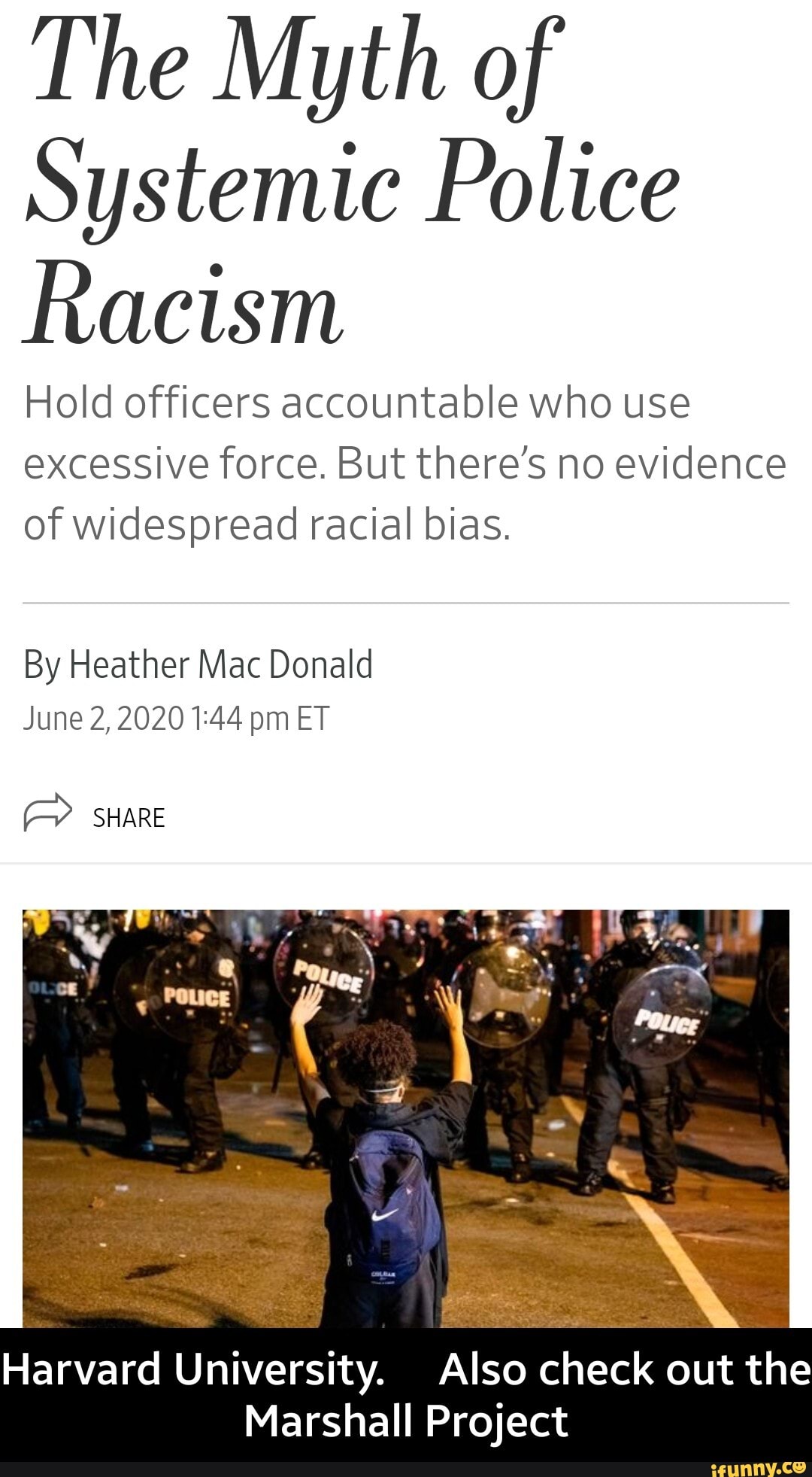 The Myth Of Systemic Police Racism Hold Officers Accountable Who Use ...