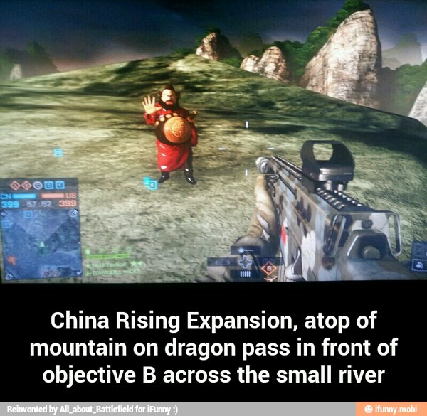 China Rising Expansion, atop of
mountain on dragon pass in front of
objective B across the small river