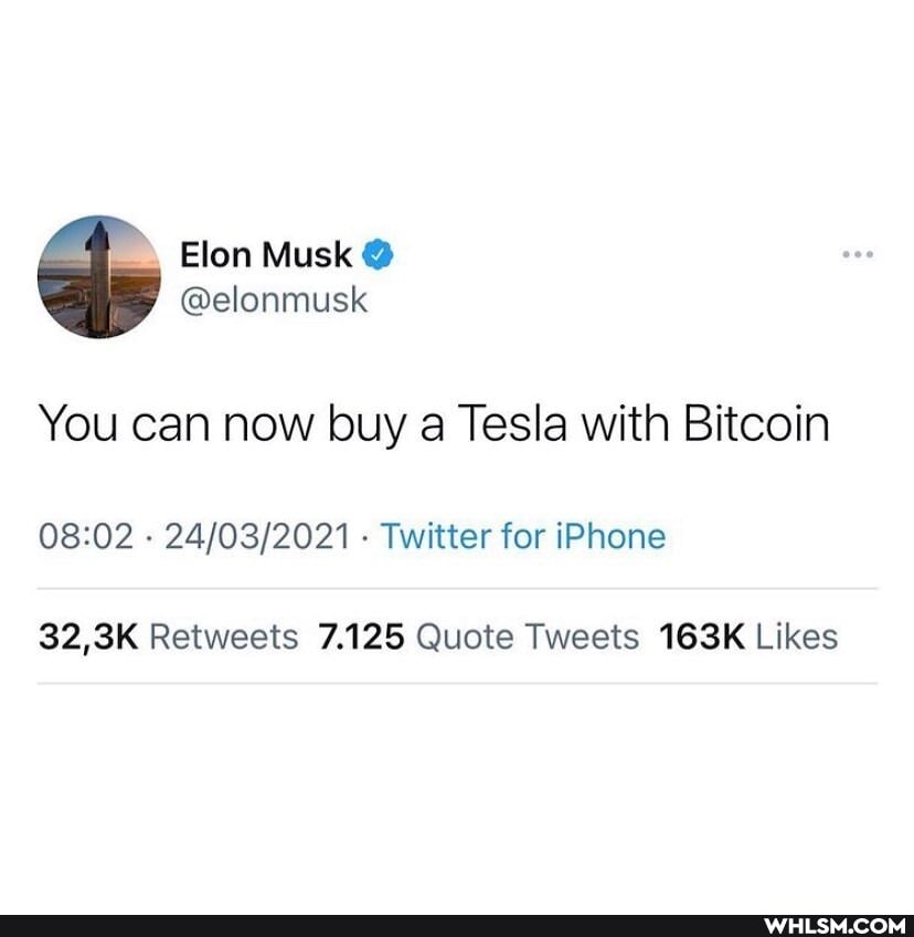 You can now buy a Tesla with Bitcoin
- Twitter for iPhone