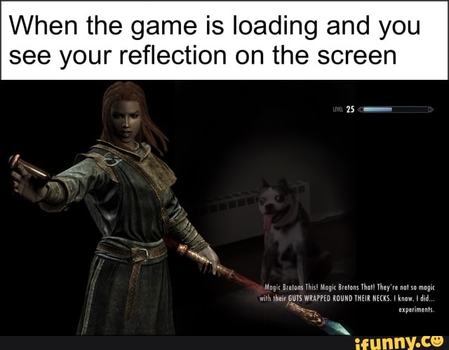 Loading Screen Reflection Meme When the game is loading and you see your reflection on the screen ...