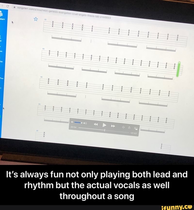 It's always fun not only playing both lead and
rhythm but the actual vocals as well
throughout a song - It’s always fun not only playing both lead and rhythm but the actual vocals as well throughout a song