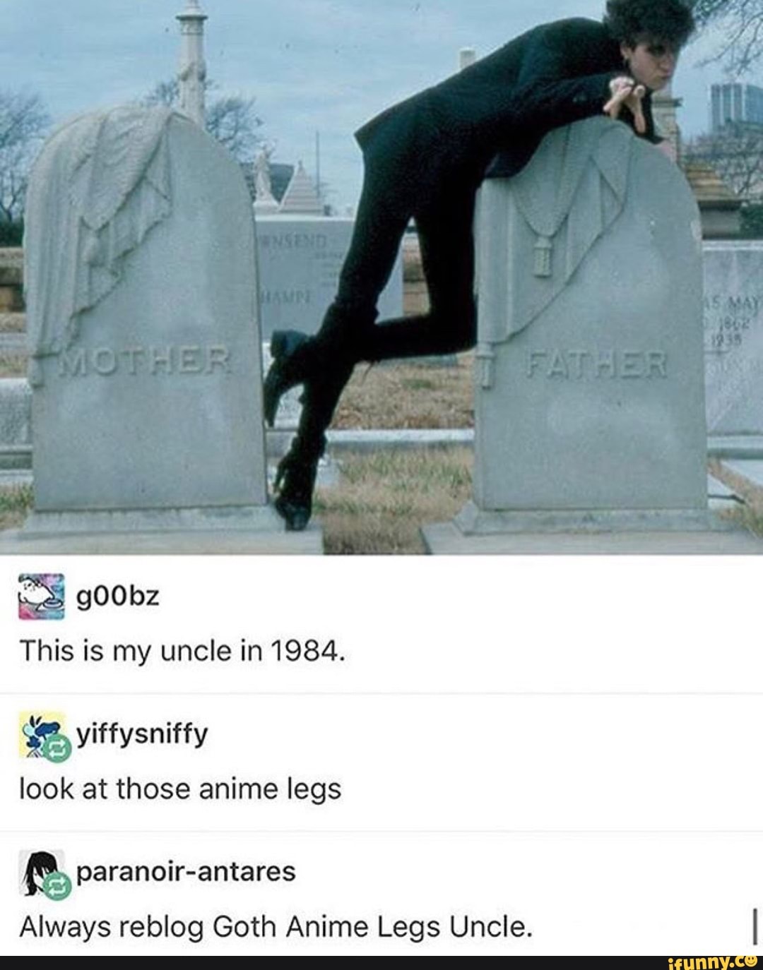 Goth anime legs uncle
