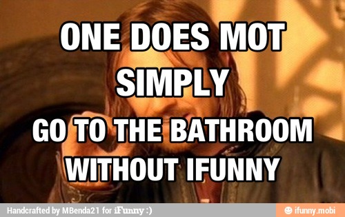 ONE DOES MOT
o
GO TO
TI
THE¡BATHROOM
WITHOUT IFUNNY